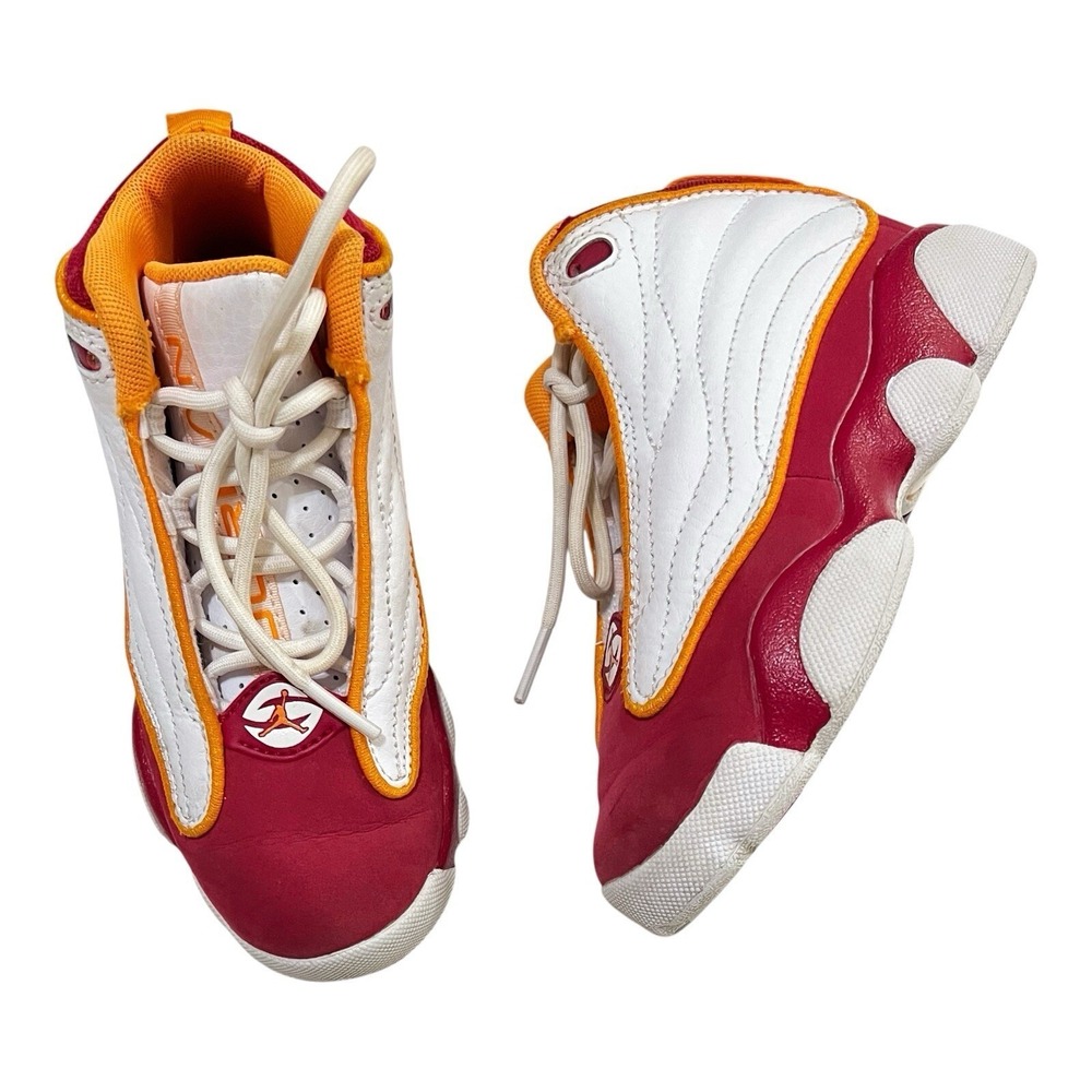 Jordan Pro Strong Boys Leather Kicks Sneakers Cardinal Red‎ White 11C